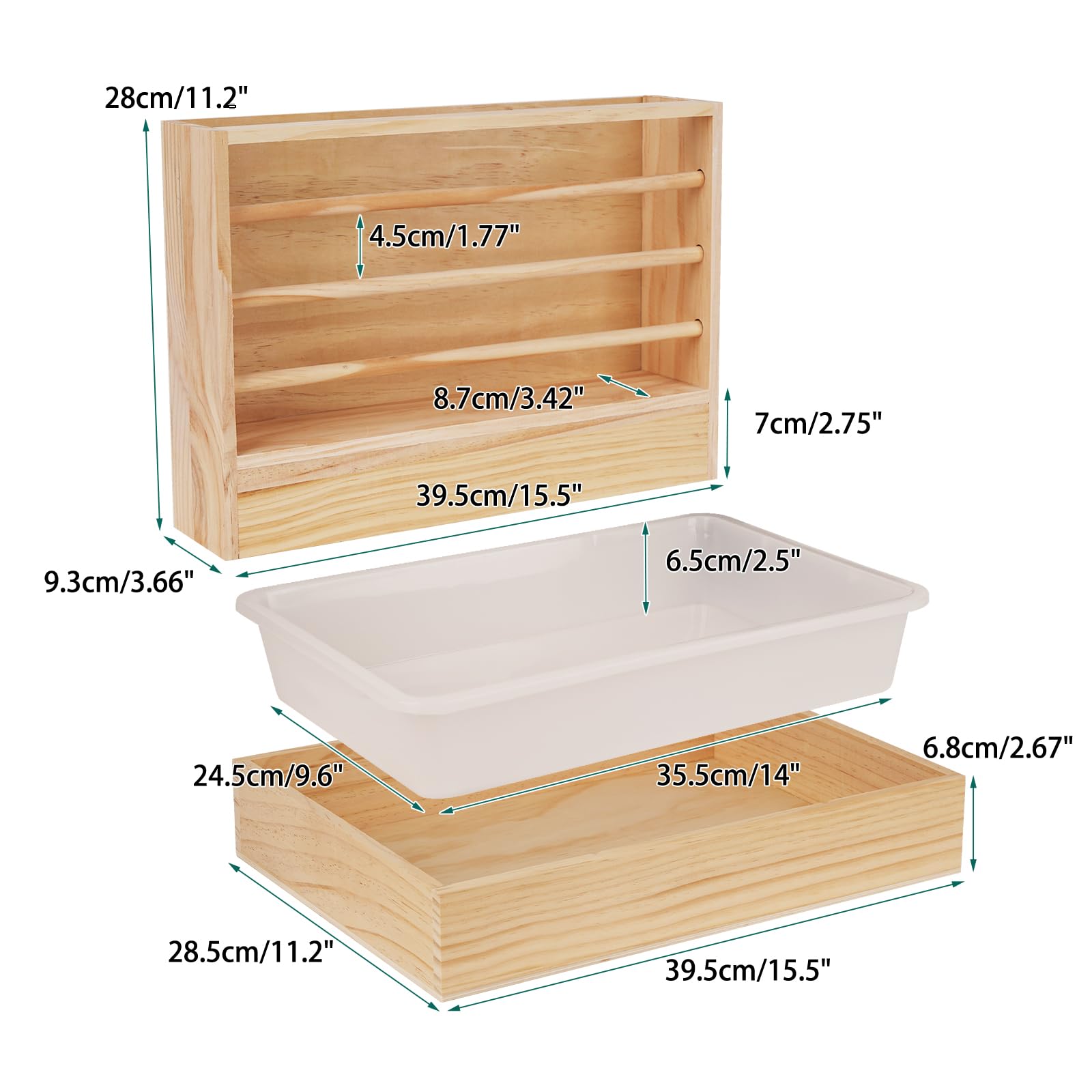 2 in 1 Heuraufe Kaninchen Holz Futterspender Heu Kaninchen mit Katzentoilette für Hamster Hölzerner Hasenfutterautomat Heuhaltergestell für kleine Haustiere