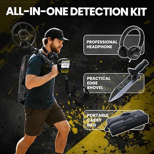 Miniatura 7 de DR.ÖTEK Detector de metales para adultos profesional, detector de metales dorado, modo de memoria único y exclusivo, mayor precisión, bobina