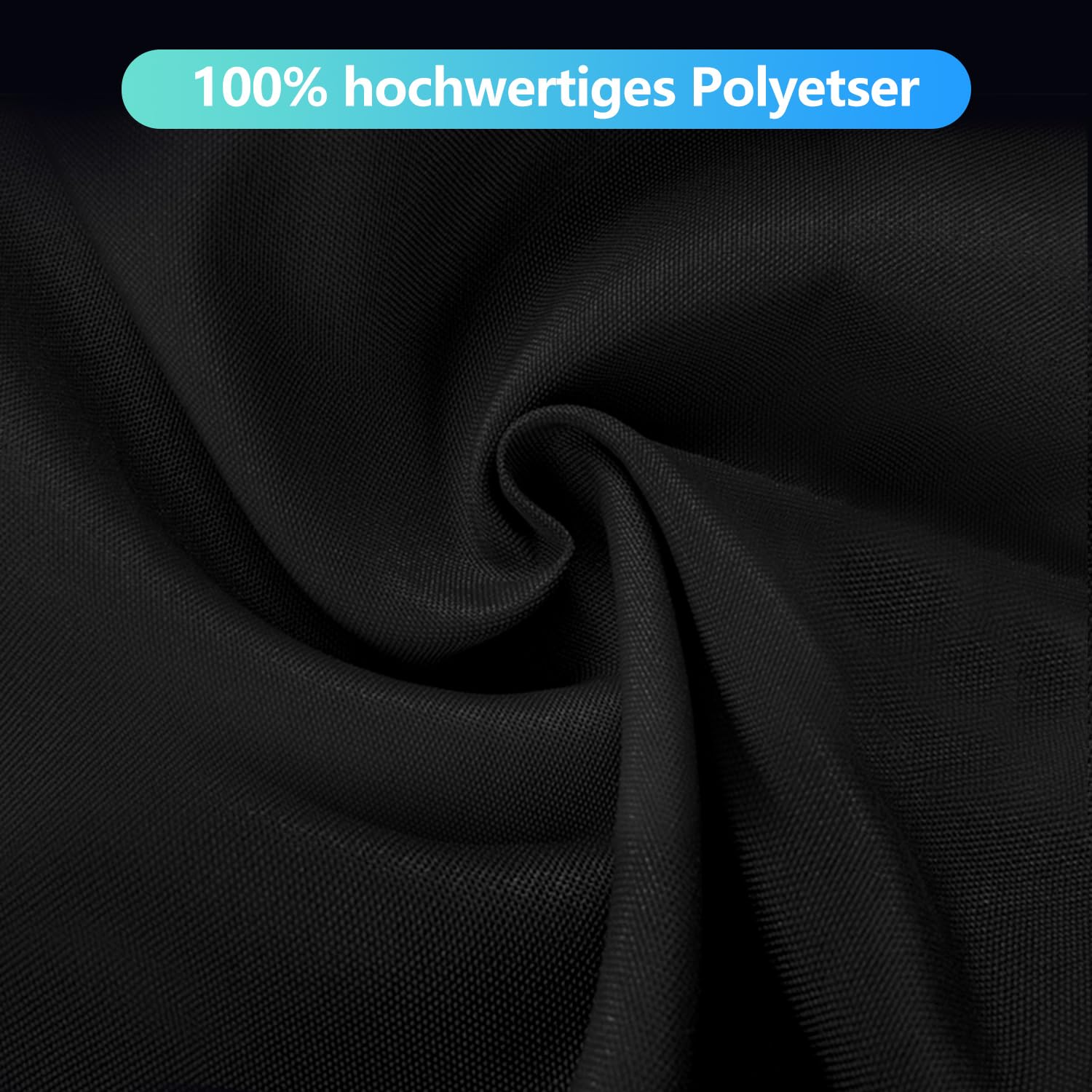 Fotohintergrund Schwarz XL, 3x6m Fotohintergrund Schwarz, Großer Faltbare Fotografie Hintergrund Waschbares Polyester Black Backdrop für Fotostudio, Fernsehen, Video, Halloween (9,8x19,6ft)