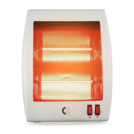CG Revanta 2H 800W Halogen Room Heater | All New Red Halogen | 2 Heat Settings | Tip Over Safety Switch | Noiseless Operation | Ideal for Rooms up to 150 sqft | Grey