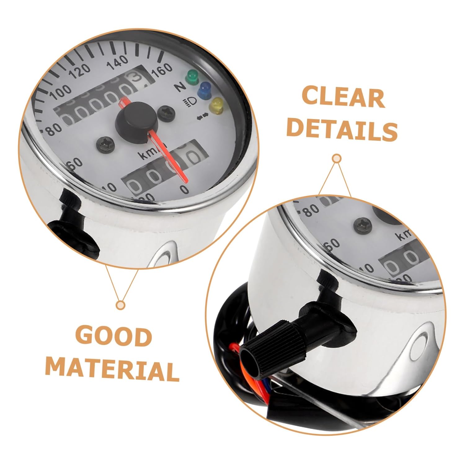 PRETYZOOM Dual Odometer for Motorcycle LED Retro Speedometer Gauge with Accurate Readings Durable Material for Motorcycle DIY Accessories and Enhancing Style