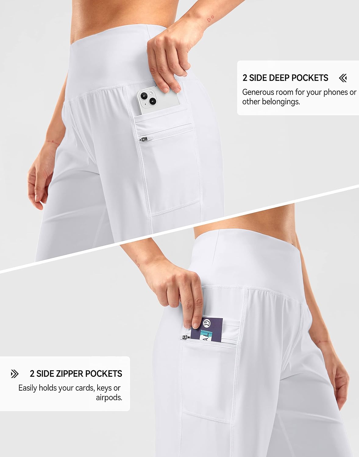 G Gradual Women's High Waisted 9" Bermuda Shorts with Zipper Pockets Athletic Workout Long Shorts for Women Knee Length - Image 4