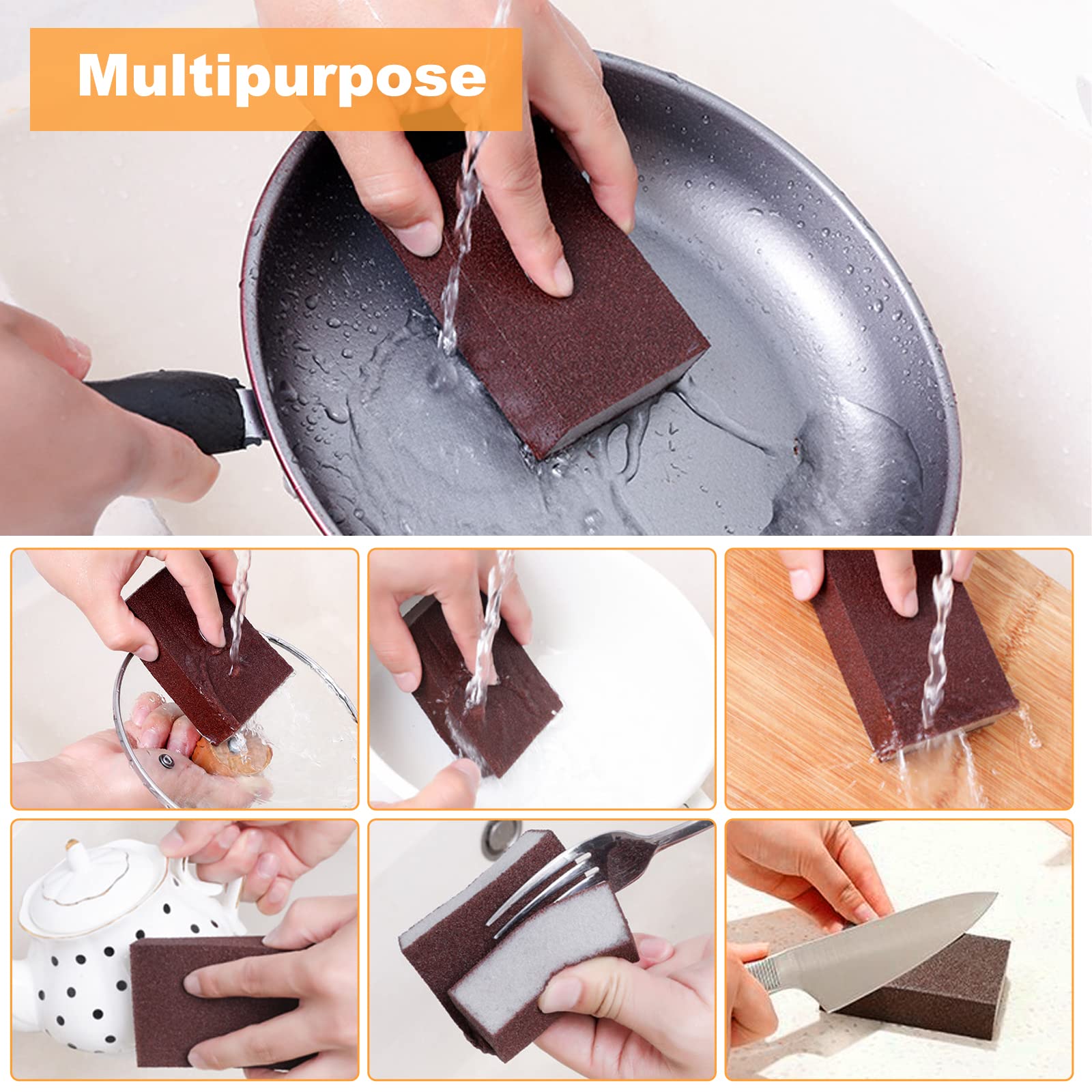 Spugna In Nano Carborundum,Spazzola Spugna Smeriglio,Spazzola In Spugna Smeriglio Per Pentole E Padelle,Spazzola In Spugna Smeriglio Per Pentole E Padelle,Spugne Cancellatrici Magiche Da (12pcs