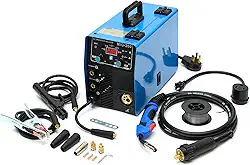 S7 Soldador MIG de 200 Amp - Máquina de solda multiprocessos 4 em 1 para soldagem a gás/gás, elevação TIG e soldagem ARC - Tensão dupla 110V/220V