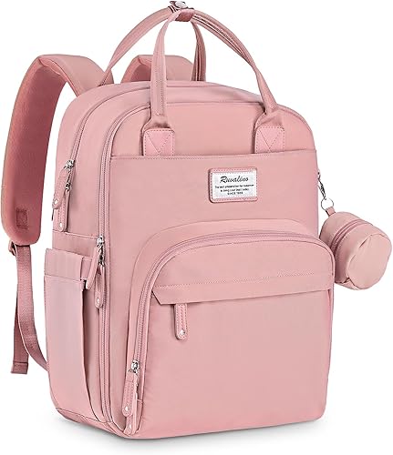 Miniatura 196 de RUVALINO Mochila para pañales - Bolsa de pañales de viaje multifunción para bebé con cambiador, soportes aislados para botellas y estuche para Gris
