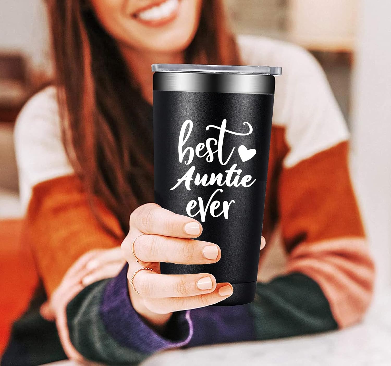 Best Auntie Ever Tumbler Aunt Gifts from Niece Nephew, 20 OZ Travel Coffee Mug Christmas Birthday Tumbler Cup for Women Aunty Aunt to be - Image 3
