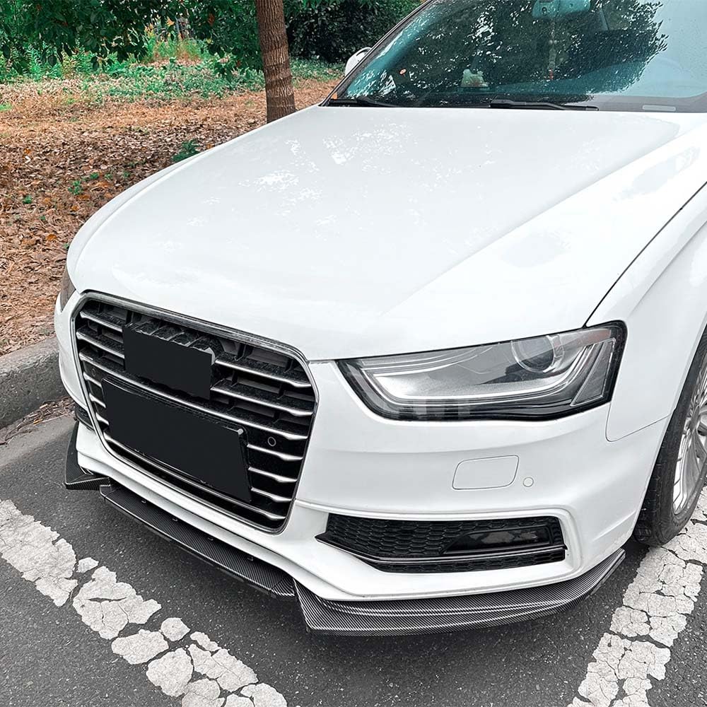 Przedni zderzak samochodu Splitter Spoiler Dyfuzor Lip dla Audi A4 S4 B8.5 Sline 2013 2014 2015 2016 Stylizacja samochodu Body Kit Akcesoria zewnętrzne,Carbon Fiber Look
