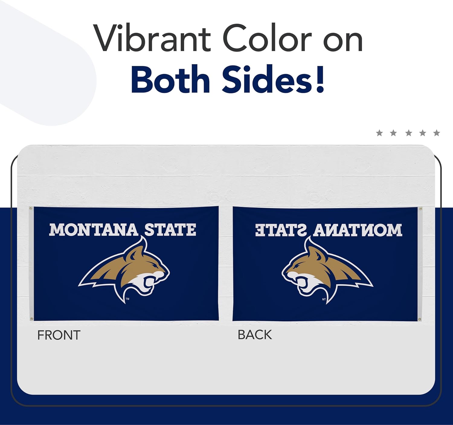 Montana State Bobcats 3' x 5' College Sports Printed Flag - NCAA Licensed - Nylon - School Banner (Blue, White, Gold)