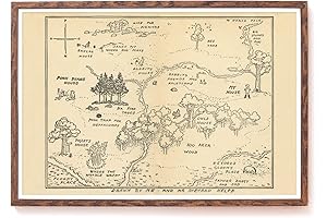 Winnie the Pooh 100 Acre Wood Map | Art Print for Kids