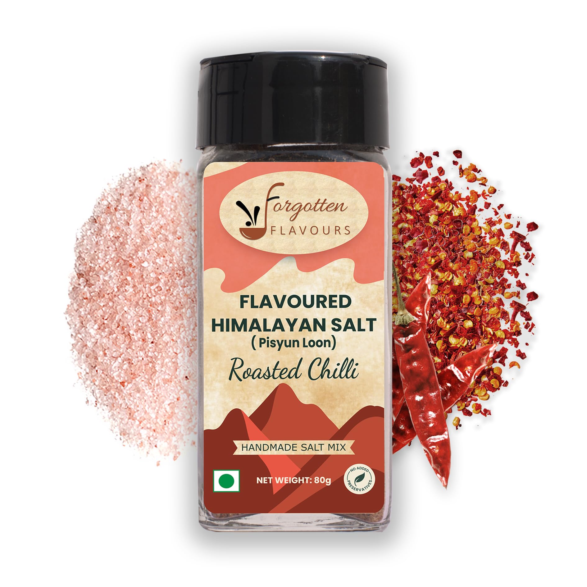 Forgotten Flavours | Flavoured Pahadi Salt - Roasted Chilli | Seasoning Powder Mix | Himalayan Mixed Salts | Authentic Pahadi Pisyun Loon | 80 gms | Salad Seasoning | Pahadi Namak | Handmade | No Preservatives | Pack of 1 (B0CRBCTB55) Amazon Price History, Amazon Price Tracker
