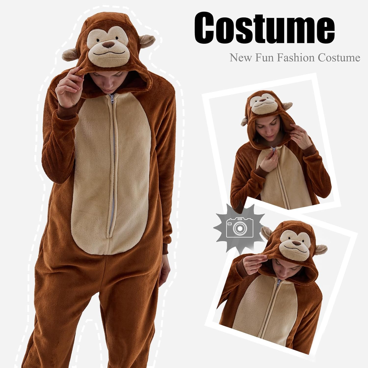 Unisex Adult Onesie Pajamas Animal One Piece Snug Fit Halloween Costume Sleepwear Homewear - Image 4