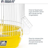 Vista 6 de Prevue Hendryx SP31999Y Classic Round Bird Cage, Yellow
