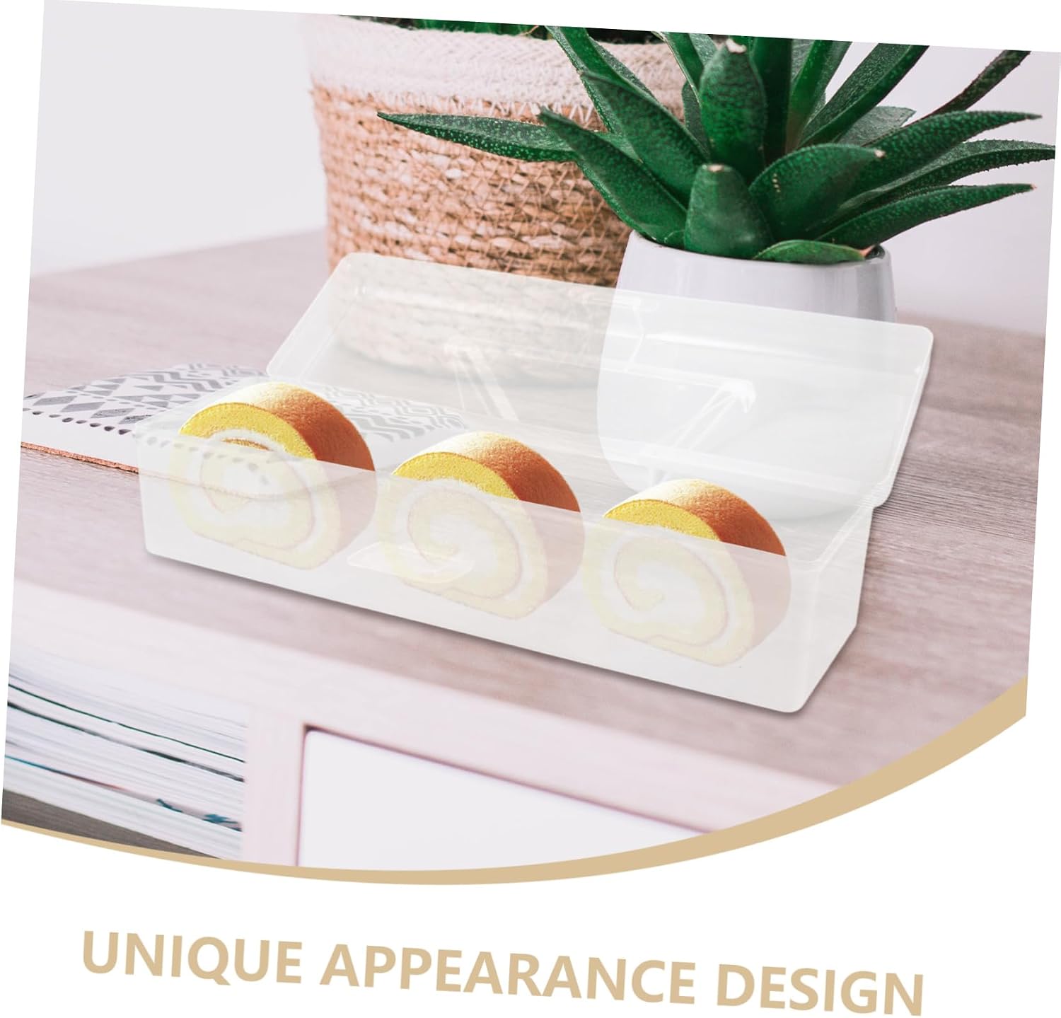 OUNONA Cake Carrier Portable Bread Box Snack Box Lid Airtight Cake Storage Cupcake Carrier for Travel
