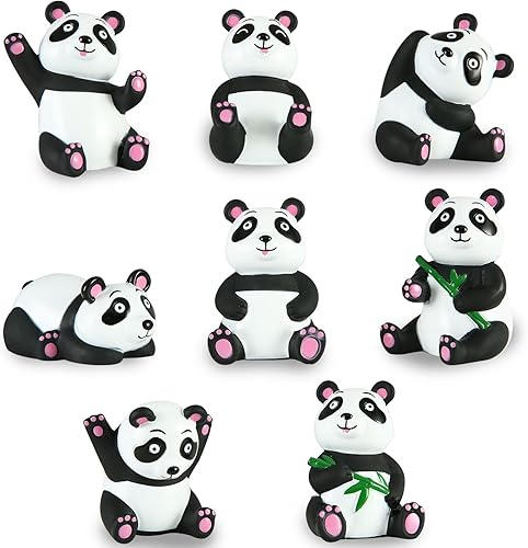 XY-WQ Juguetes de baño sin moho sin agujeros, para bebés de 6 a 12 y niños pequeños de 1 a 3 años, sin agujeros sin moho (panda, 8 piezas con bolsa