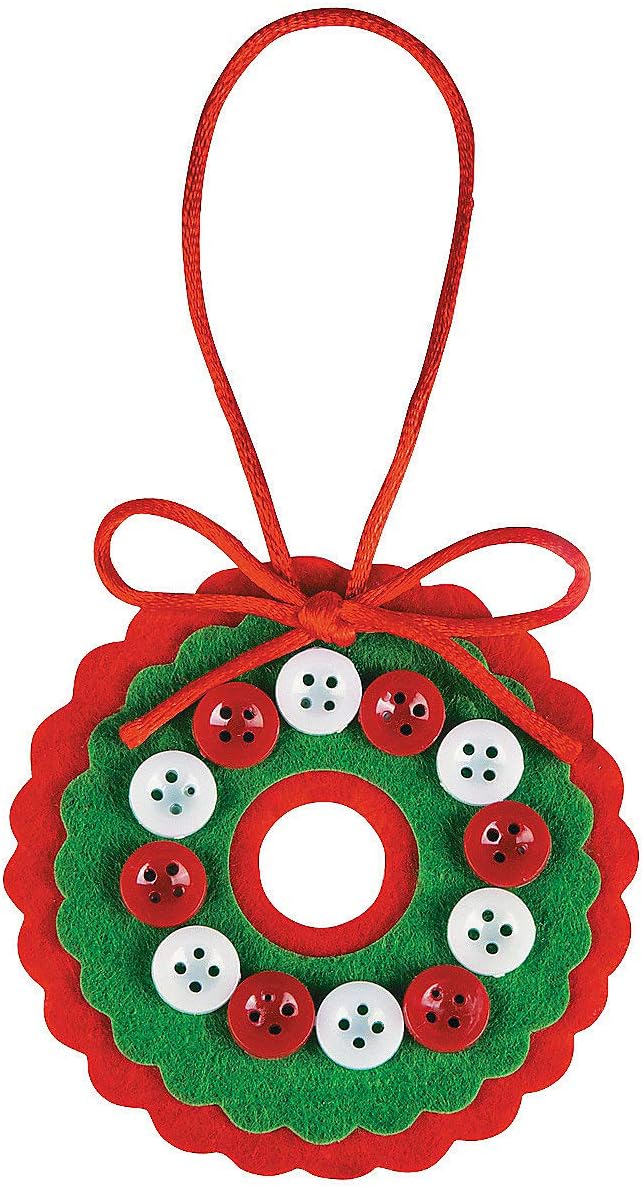 Felt Button Wreath Ornament Craft Kit - Crafts for Kids and Fun Home Activities : Toys & Games