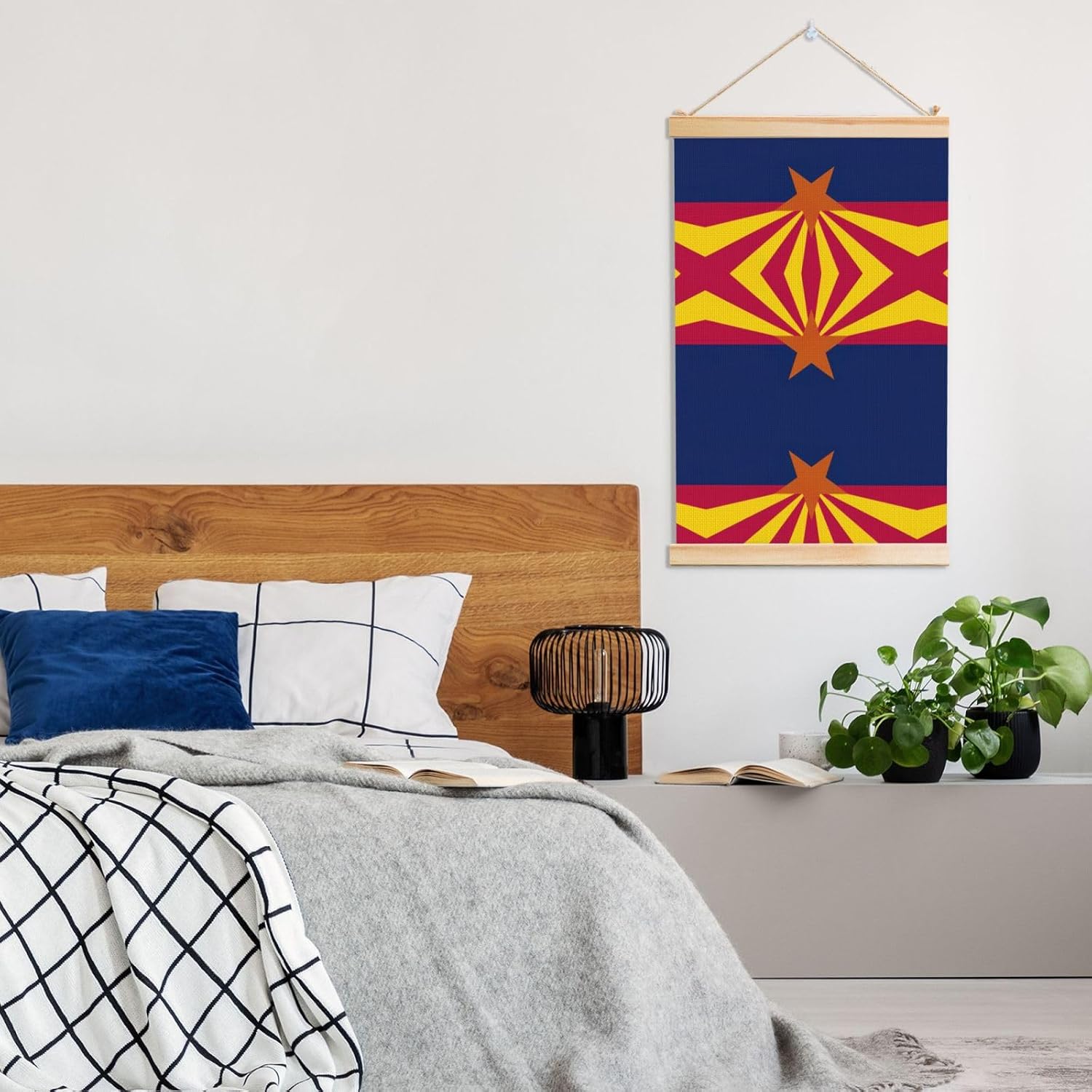 Arizona State Flag Print Poster Hanger,Hanging Poster, Poster Frame,Wood Poster Hanger, For Wall Hanging