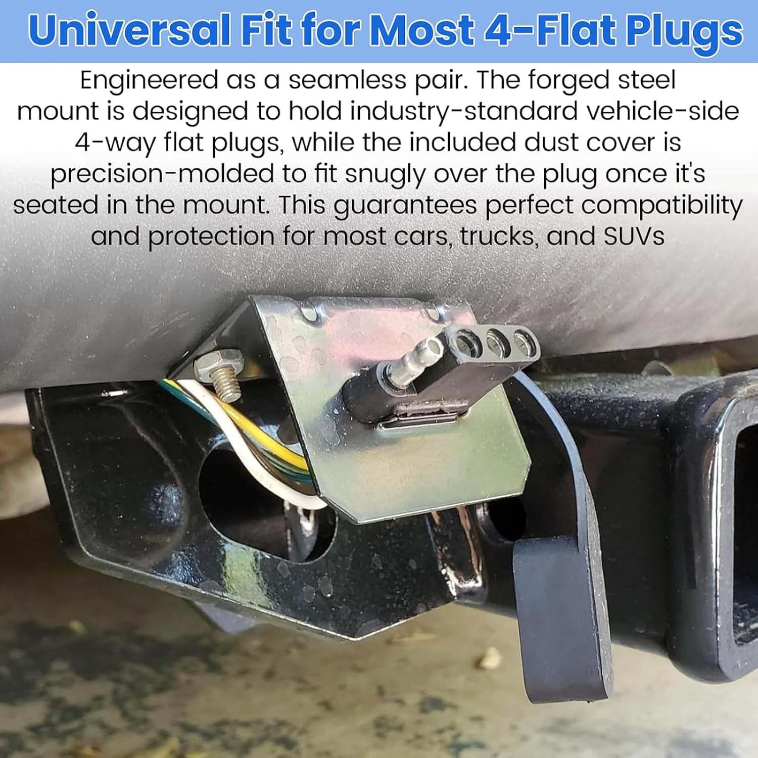4 Way Trailer Wiring Harness Mounting Bracket for 58301 58300 58200 Iron Construction Car Truck Brake Systems Trailer Plug Mounting Bracket