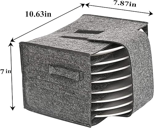 Miniatura 7 de Contenedores de almacenamiento de placa de fieltro para caravana, bolsa de soporte de platos de camping para 8 platos, bolsa de fieltro de