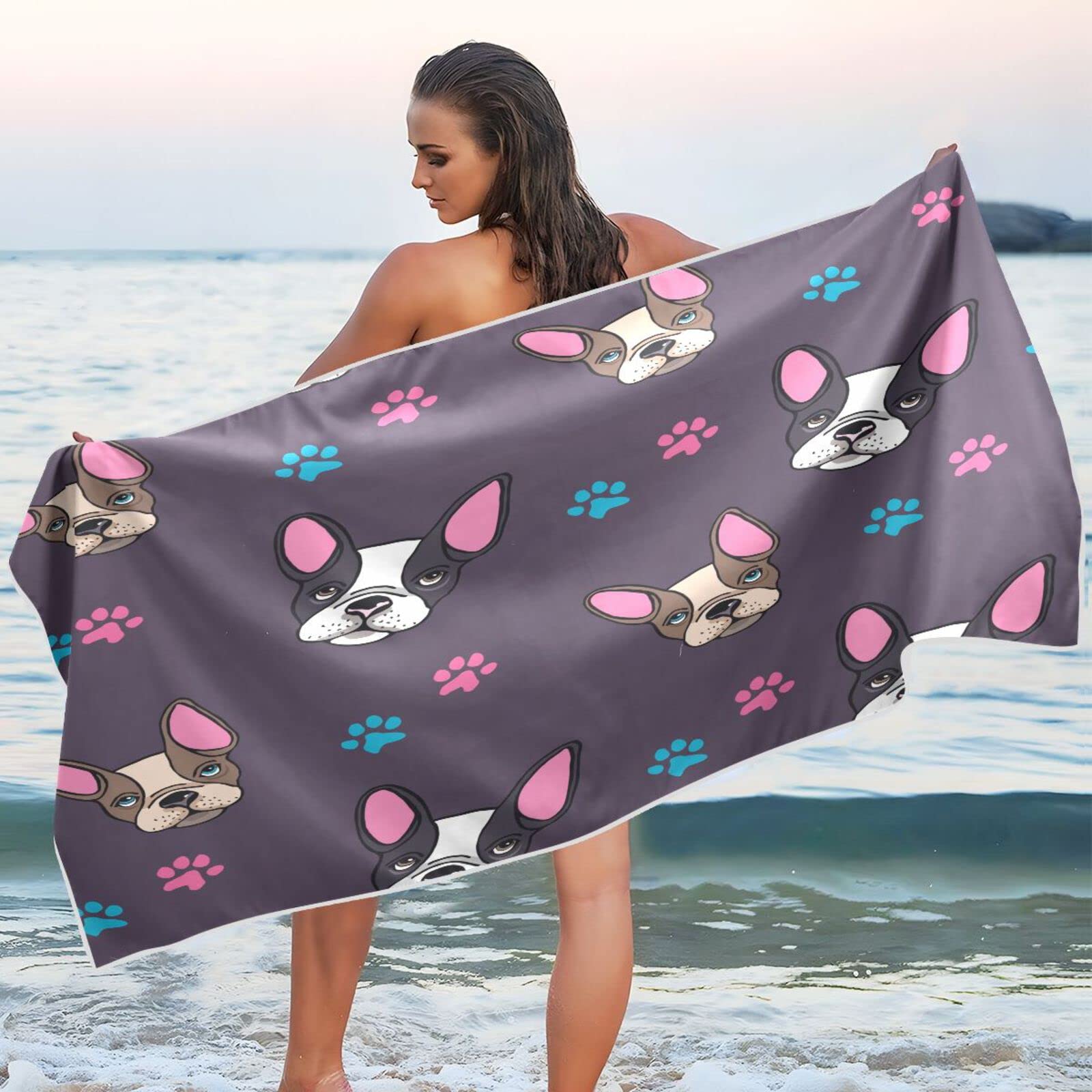 Beach Towel Dog Print Bath Towels Paw Print Bath Towels Hotsell