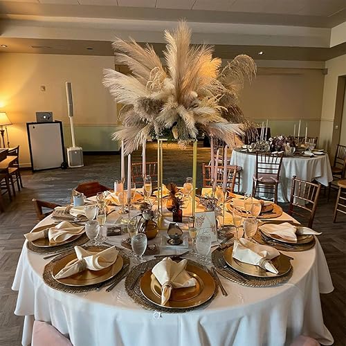 Miniatura 7 de Centros de mesa dorados de 31.5 pulgadas para bodas, columna de metal, soporte geométrico de flores, jarrón alto para decoración de mesa, eventos,