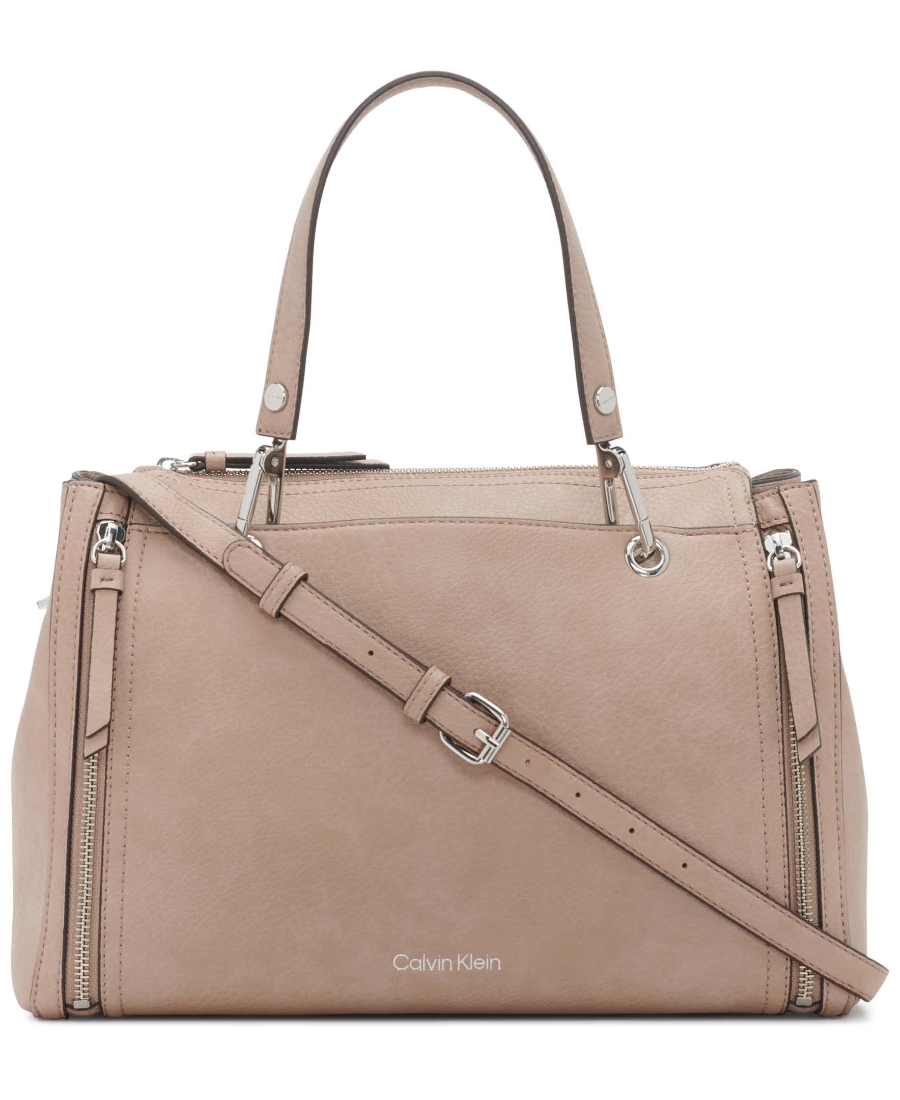 Calvin Klein Reyna Novelty Satchel, Caramel Combo, One Size