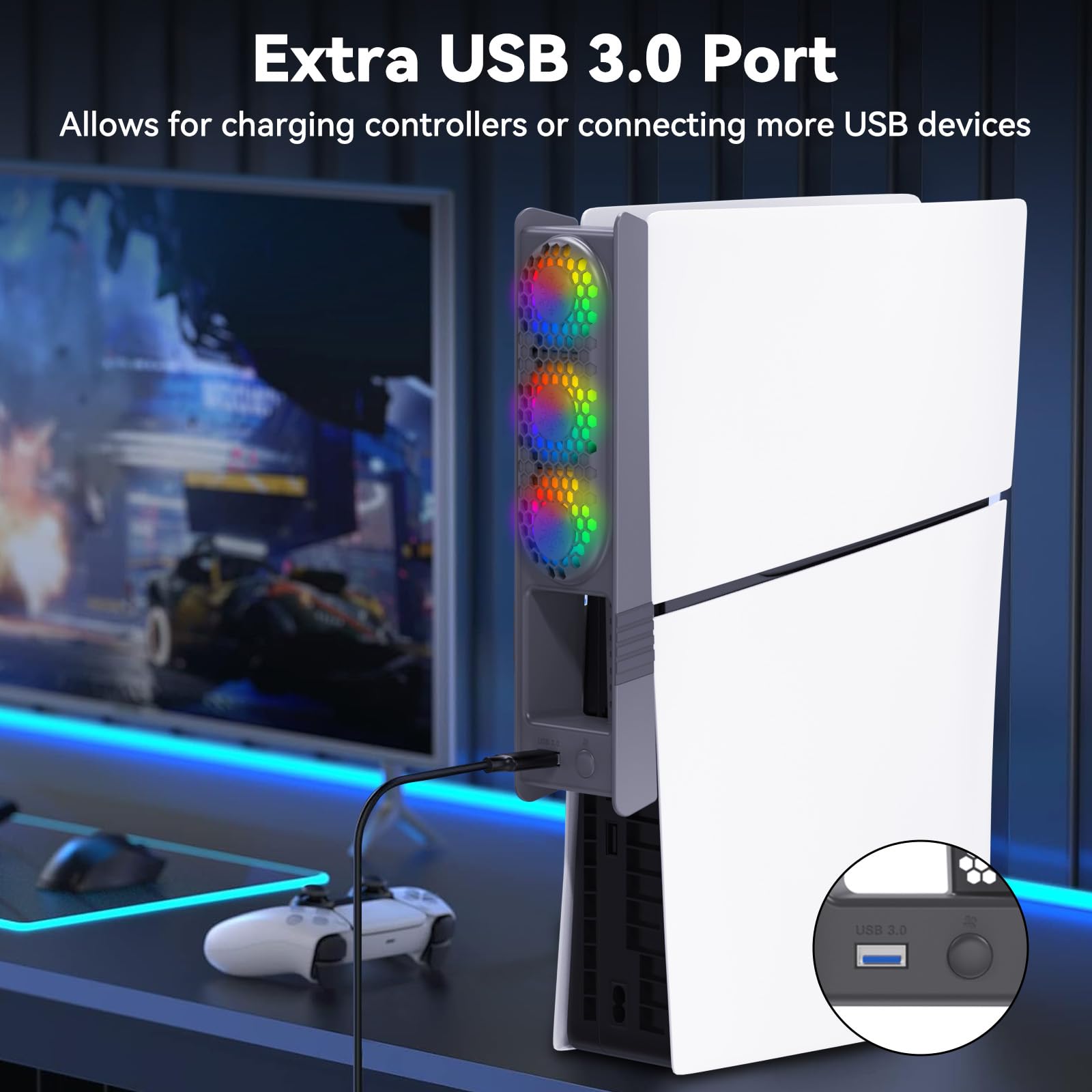 ELUTENG Ventilateur De Refroidissement Pour PS5 Slim Et PS5