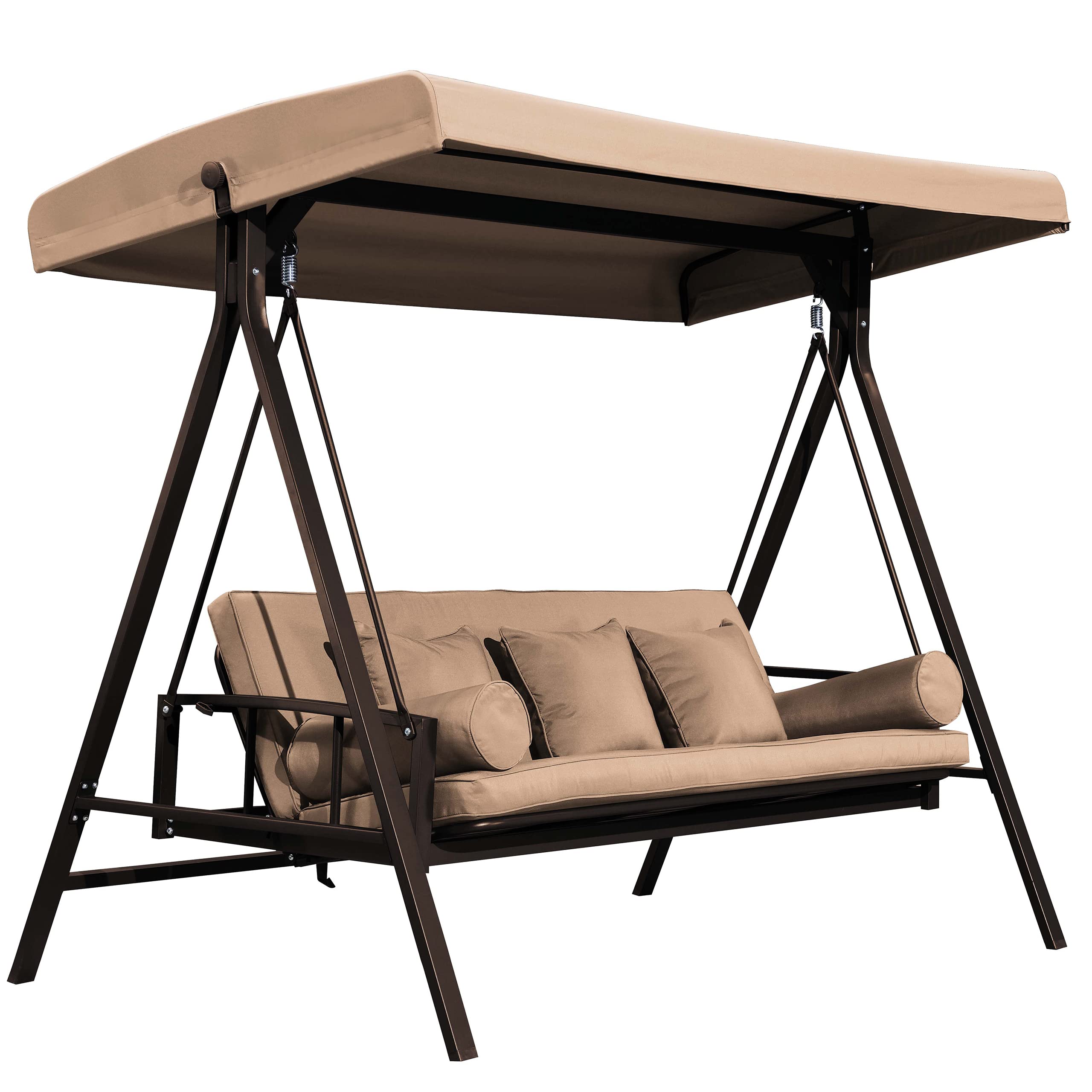 Buy PURPLE LEAF Outdoor Patio Porch Swing Adjustable Backrest, 3seat