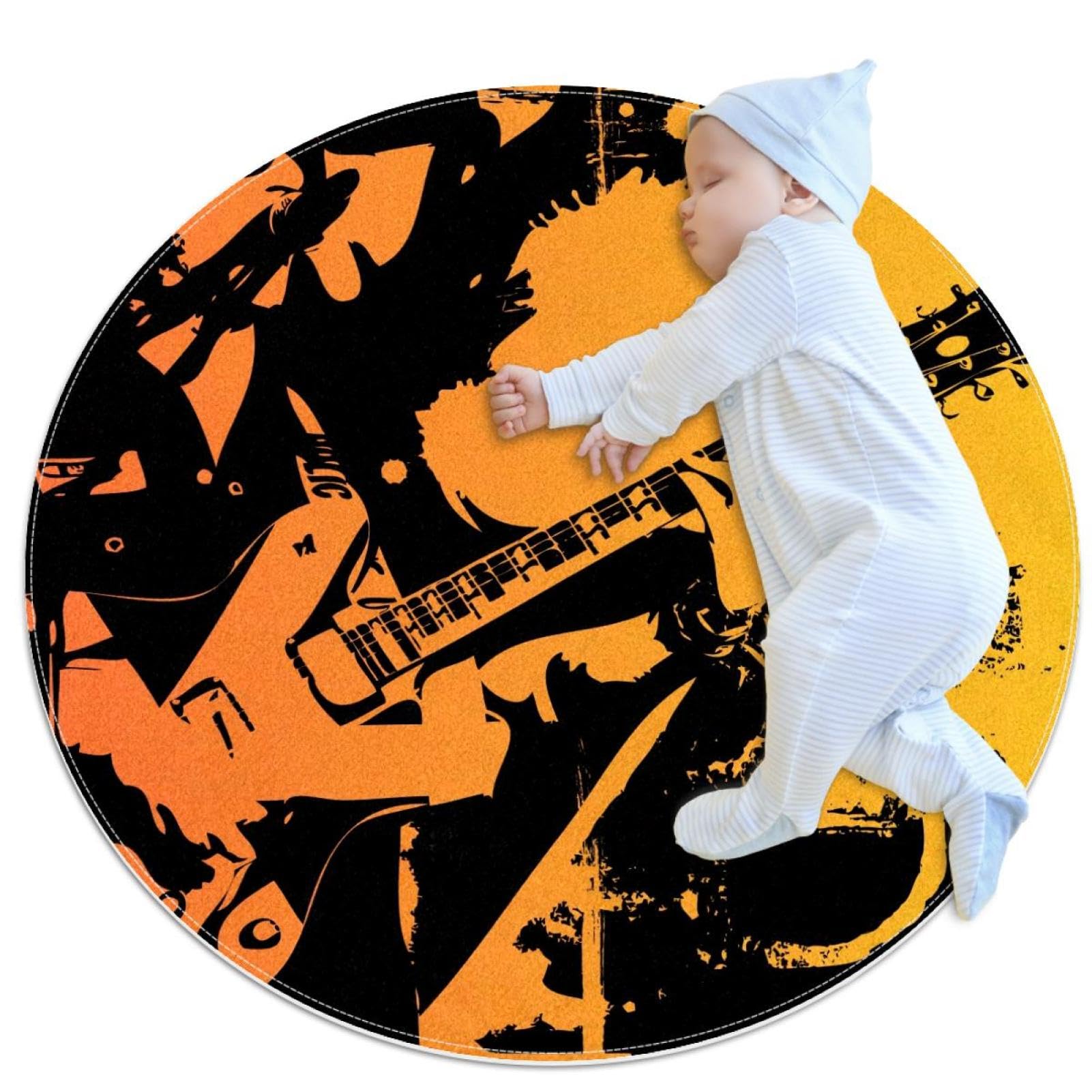 Tapis de salle de bain antidérapant et sécurisé motif guitare grunge