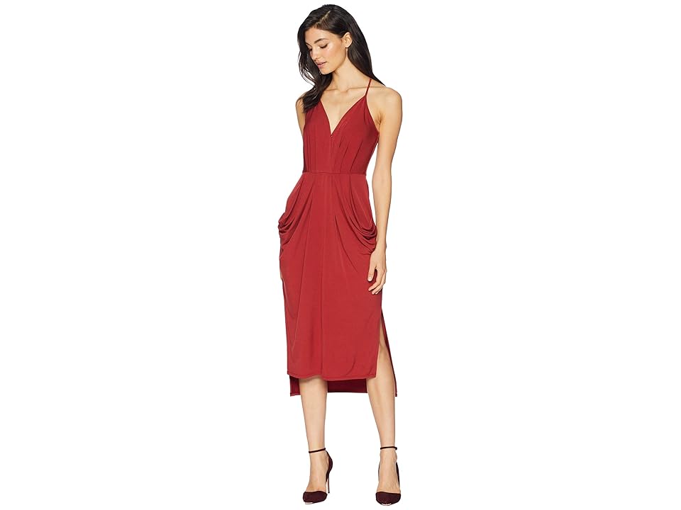 

BCBGeneration Midi Faux Wrap Dress (Auburn) Women's Dress