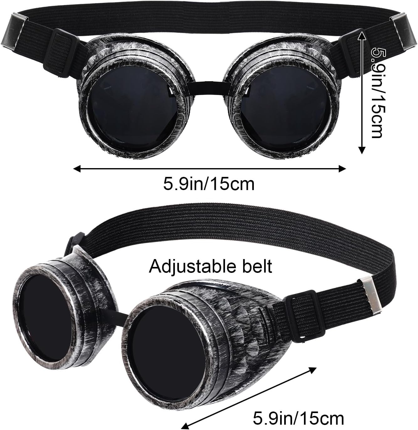 Vintage Steampunk Goggles Glasses for Halloween Cosplay Costumes Accessories - Image 2