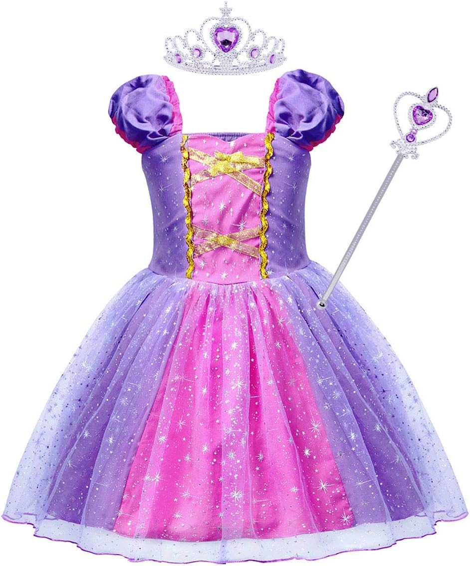 AmzBarley Girls Princess Dressing up Dress Kids Birthday Holiday Party Costumes Fancy Dress