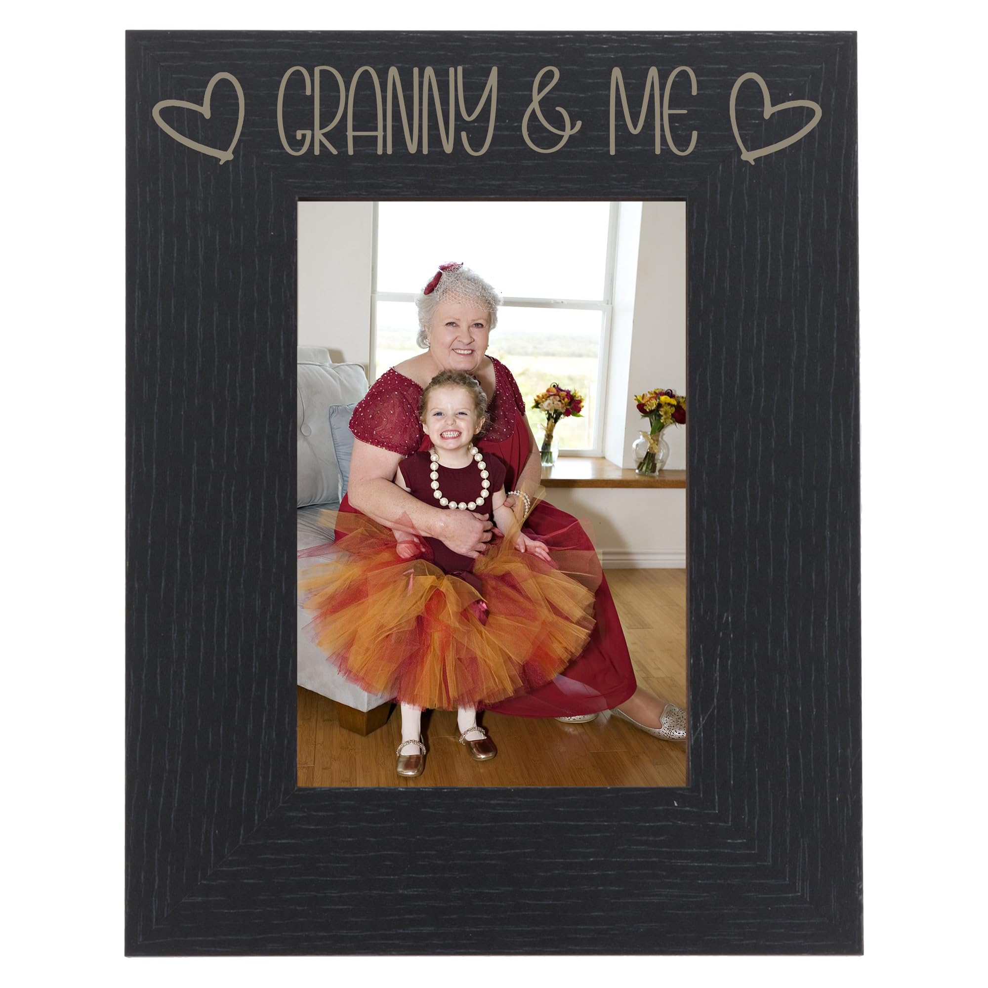 Granny and Me Photo Frame - Best Grandmother Photo Frame, Grandmother and Granddaughter, Grand Mother and Grandson Photoframes - I Love My Granny Gifts (Black 4 x 6 Portrait)