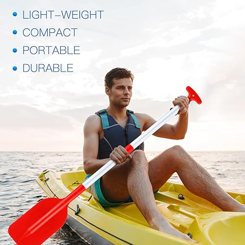 Miniatura 4 de Tradder 2 remos telescópicos plegables para kayak, remo de 21.3 a 41.7 pulgadas, remo de plástico de aluminio, remo de longitud ajustable para