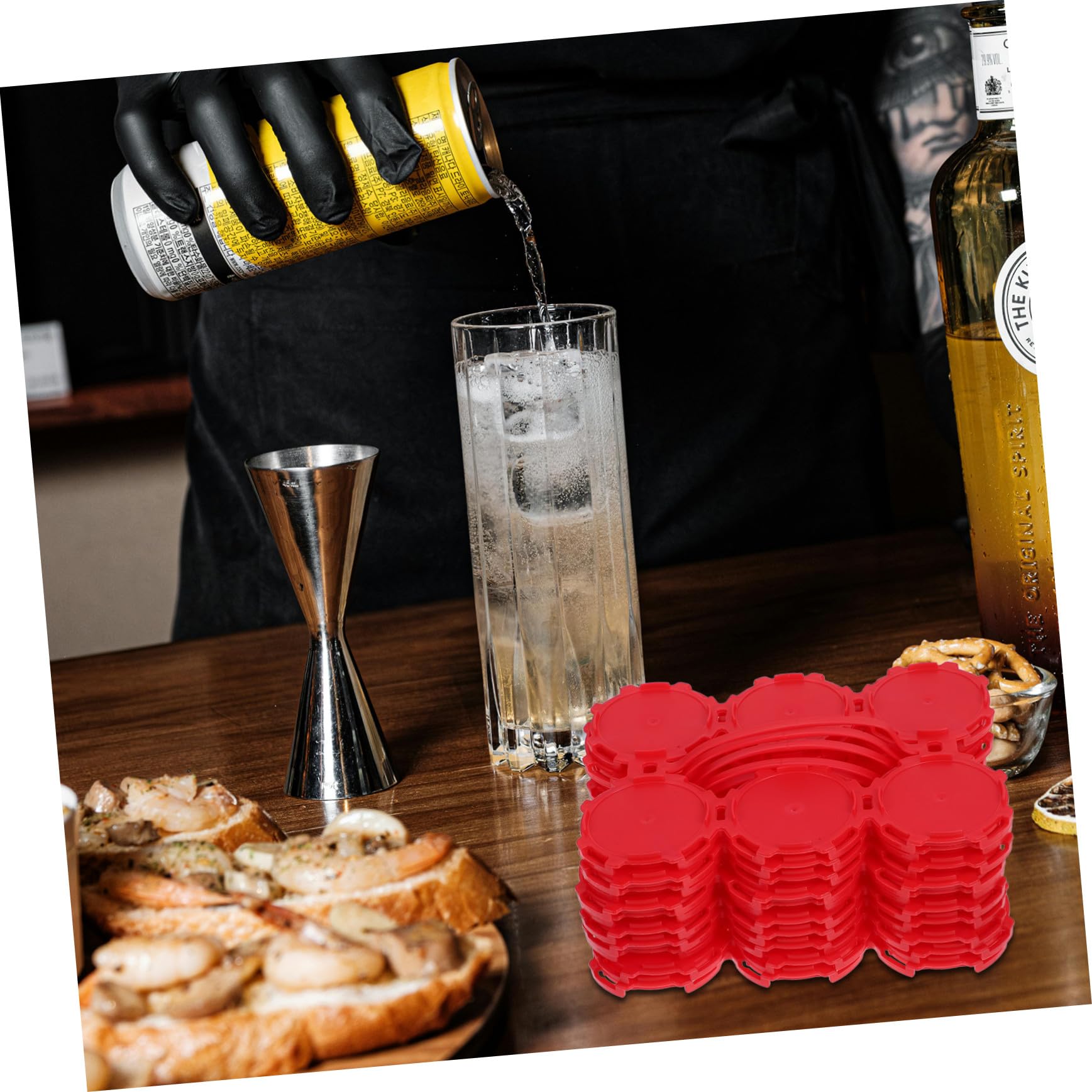 VICASKY Porte-canettes Facile à Installer et Pratique Réutilisable en Pe Rouge, 10 Pièces lors de Pique-niques la Plage pour Transporter des Boissons en Canette