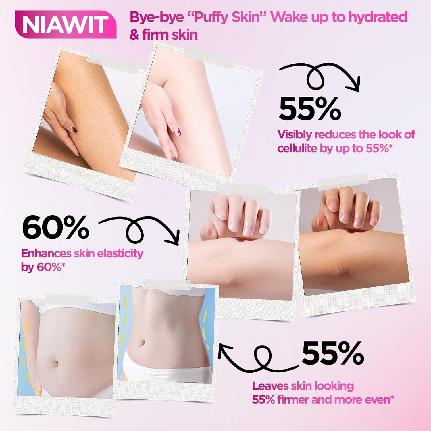 Firming Smoothing Body Cream – Helps Reduce Cellulite & Loose Sagging Skin | Tightening, Lifting and Sculpting for Belly, Thighs, Butt | Enhance Elasticity & Smoother Body Moisturizer 125 ml