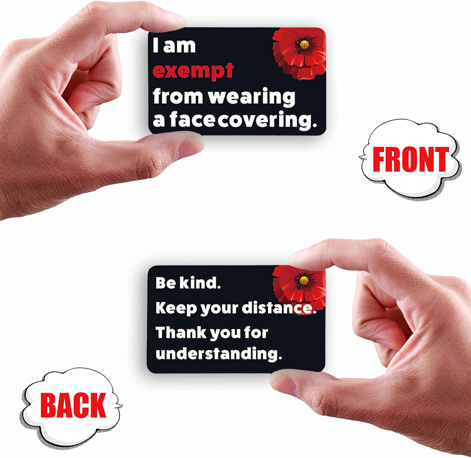 Face Mask Exemption Lanyard Card Kits (2 Packs), Exempt from Wearing