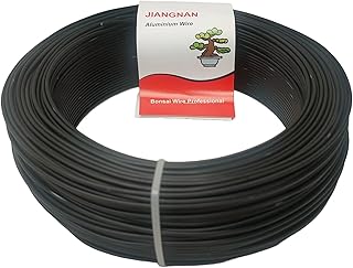 Alambre de aluminio anodizado para bonsáis, 1 kg, diámetros de 1 mm a 5 mm, color negro (Ø1 mm)