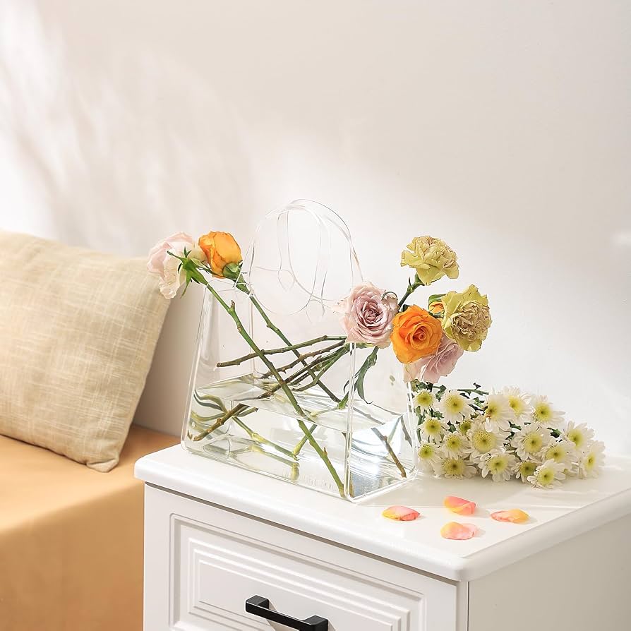 Amazon.com: PORPAN Purse Vase, Bag Vase for Flowers, Clear Acrylic