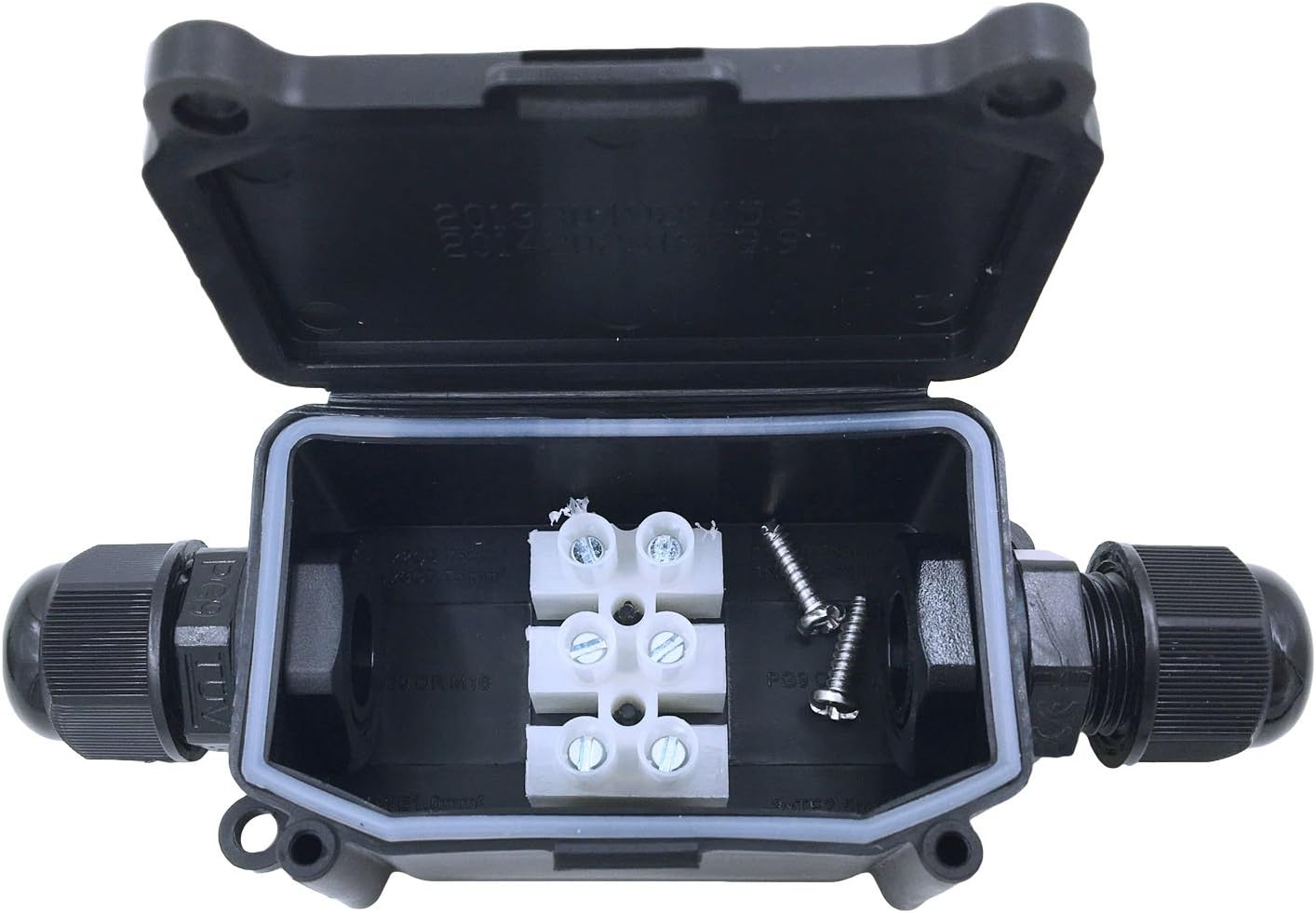 COOLWEST IP66 Junction Box Waterproof Outdoor 2 Cable PG9 Black Plastic Connector Gland Electrical