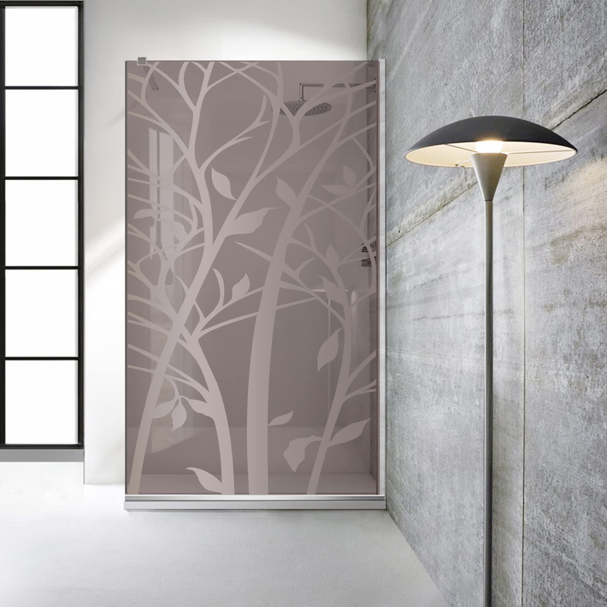 Aqua Roy Modell INOX Holz 100 cm ab 70/80/90/100/110/120 Duschabtrennung Bronze Glasscheibe 8 mm transparent Nano beschichtet sandgestrahlt Muster Edelstahl (100x195 cm)