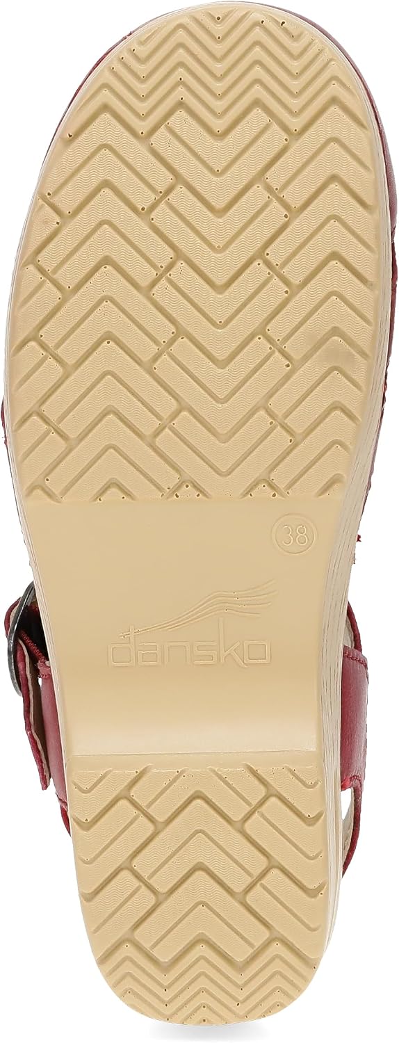 Dansko Margreta Women’s Mary Jane Clog — Leather Upper with Cutout Details, Adjustable Strap and Padded Footbed