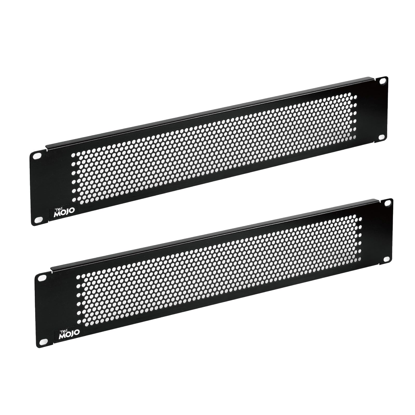 Tecmojo 2U Cache, Plaque de Montage pour Rack, pour Armoires de Serveurs 19 Pouces, Armoires Réseau, Boîtiers et Racks, Perforé, Lot de 2, Noir