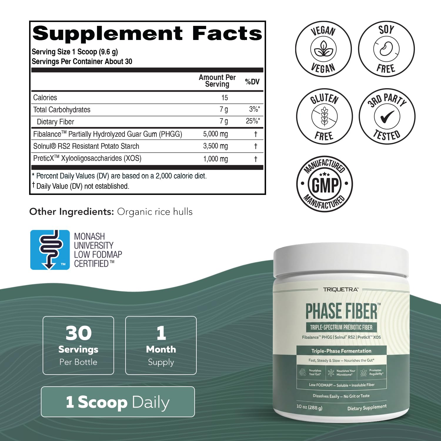 Phase Fiber™ Prebiotic Powder for Complete Gut & Digestion Support, Low FODMAP Certified Ingredients, Triple Phase Fermentation, Clinically Studied for Sensitive Digestion, Vegan (30 Servings) — Amazon image 8