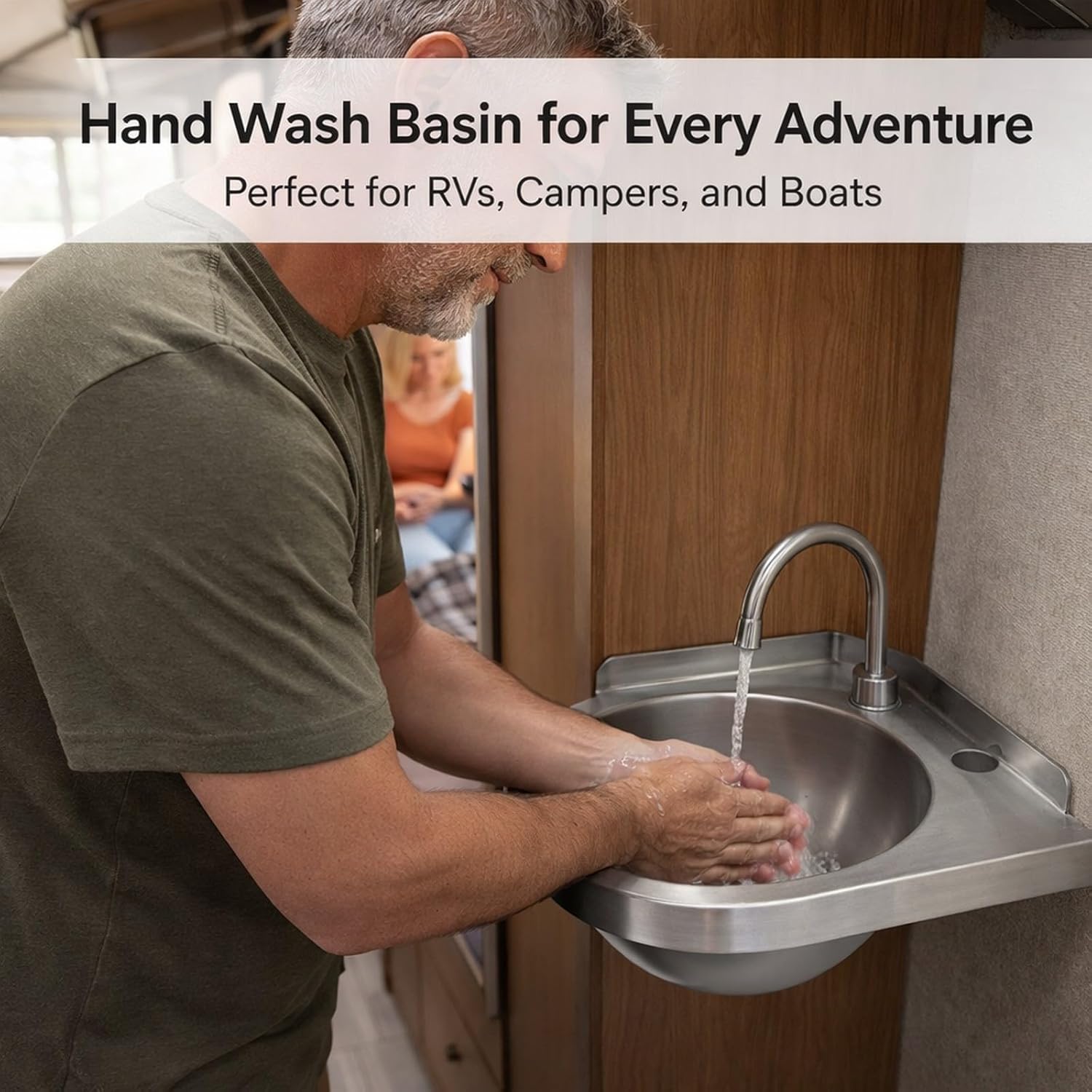 Triangle Corner Basin Sink, 304 Stainless Steel, Brushed Finish, 12 x 12 x 5.1 Inch, for Kitchen Bathroom RV - Space Saving Design, Modern Look, Ideal for Boats and Small