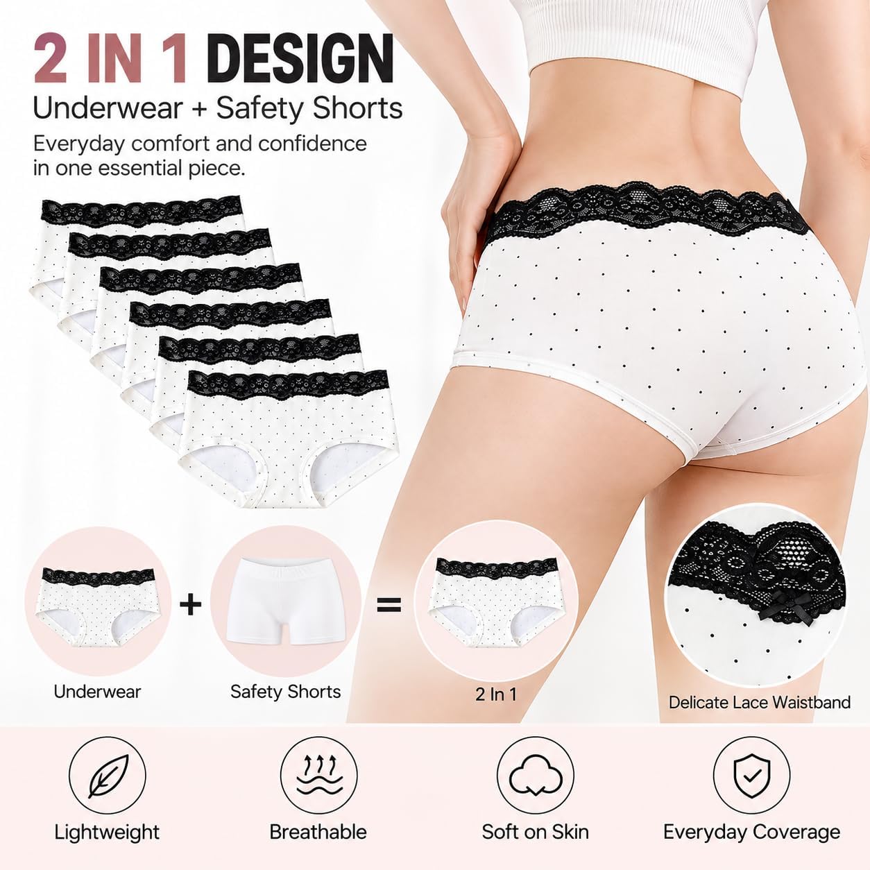 Girls' underwear, soft, quick-drying underwear, mid-rise briefs'