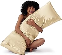 Vista 35 de Bedsure - Juego de fundas de almohada de satén tamaño king, 2 unidades - Fundas de almohada gris plateado para cabello y piel con cierre de sobre