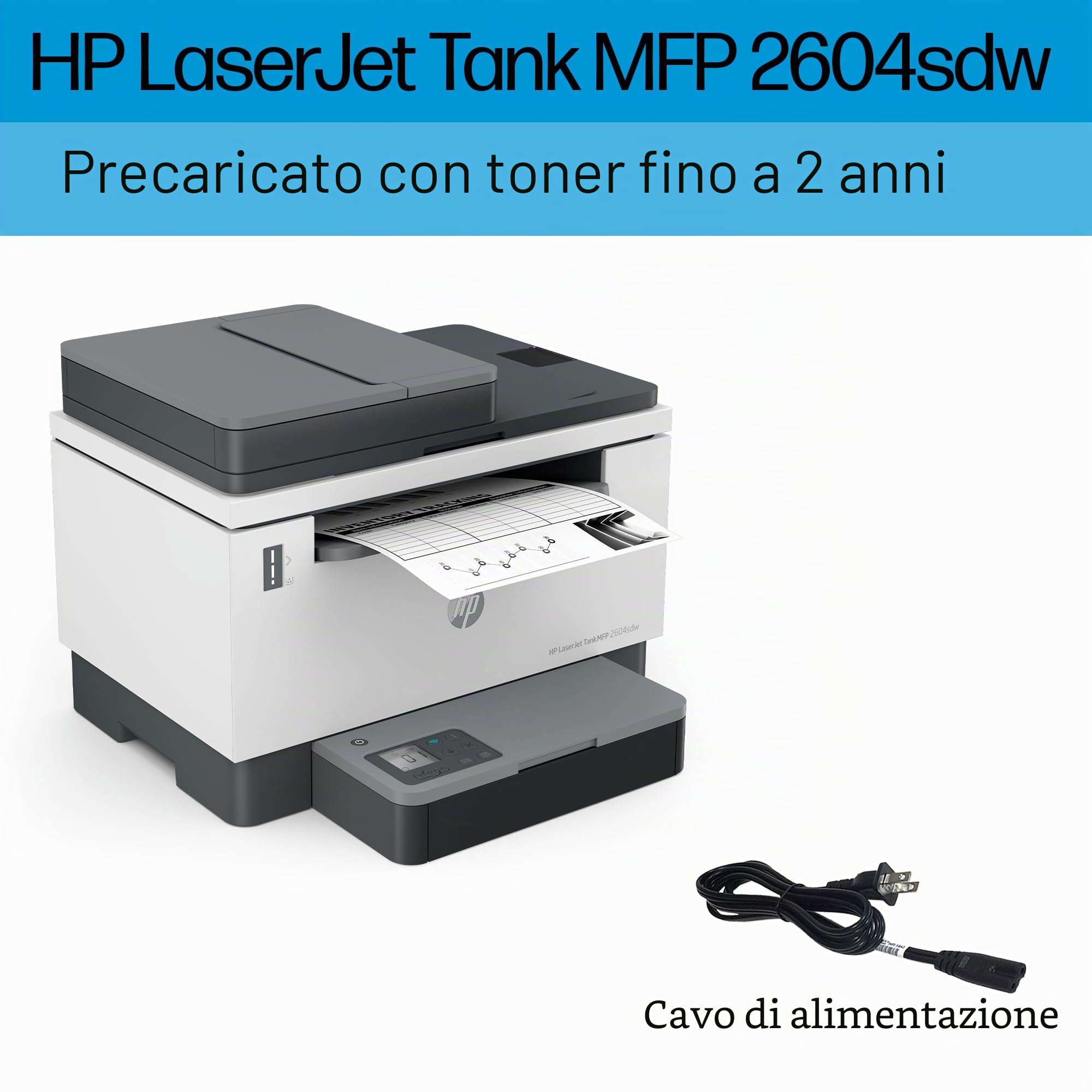 LaserJet Stampante multifunzione Tank 2604sdw, Bianco e Nero, Stampante aziendale, Stampa fronte/retro Scansione a posta