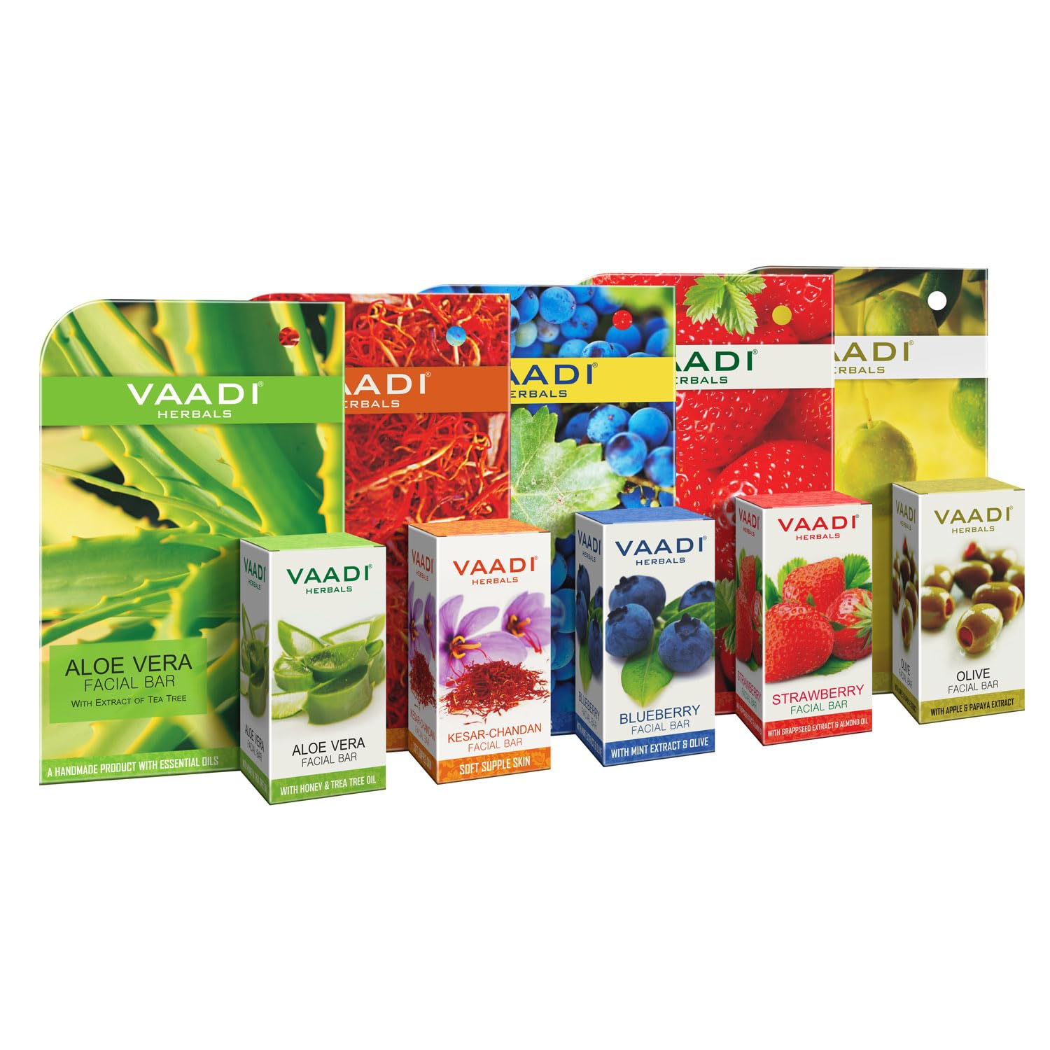 Organic Assorted Facial Soap Bar - Antifungal - Antibacterial - Anti Aging - Anti Acne - Oil Control Acne Prone - Handmade Herbal Skin Moisturiser - For Men Women - For All Skin Type- Pack of 5 X 25