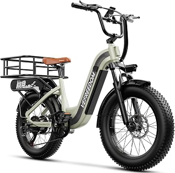 VEFREEDOM 1500W Motor Electric Bike for Adults 80 Miles 20" x 4 Fat Tire Ebike 48V 20Ah Removable Battery Mountain E Bike Commuter Full Suspension Bicycles Men Women