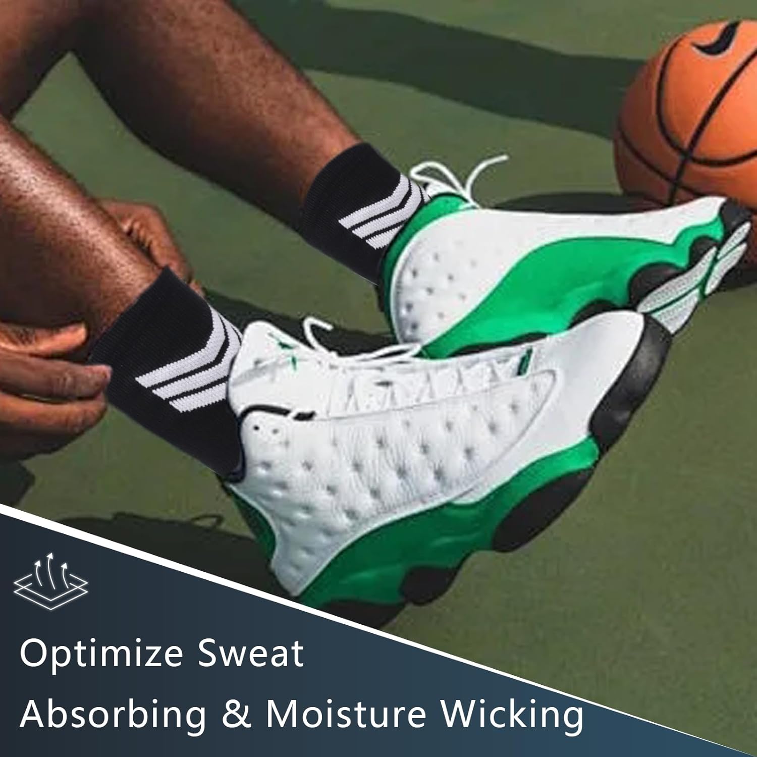 Basketball Socks - Men & Women Athletic Running Compression Cushion Team Number Socks - Image 5